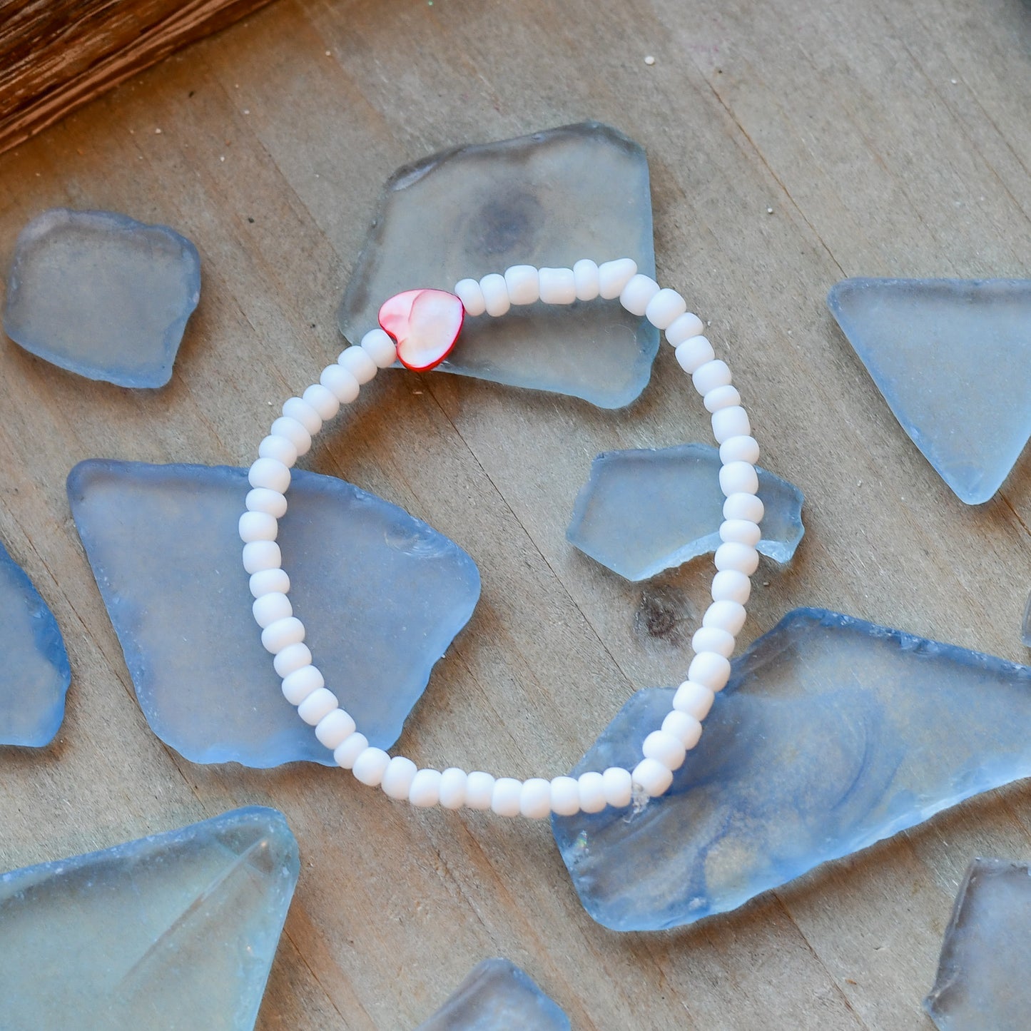 White young hearts bracelet