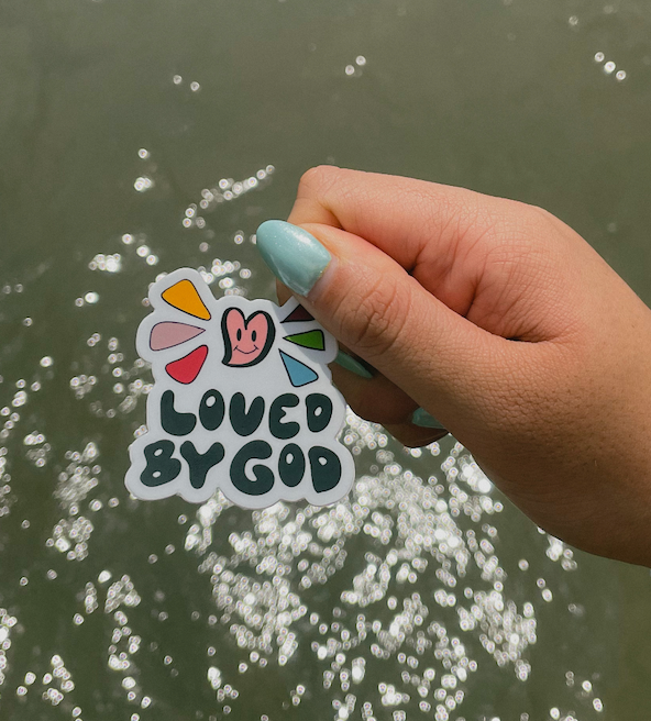 Loved by God sticker
